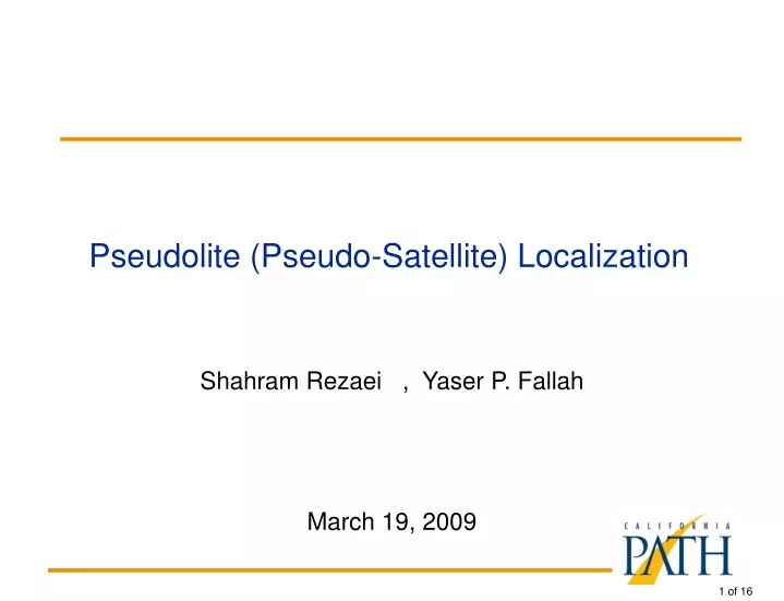 pseudolite pseudo satellite localization