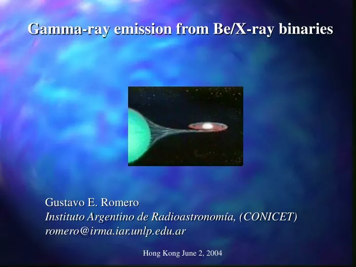 gamma ray emission from be x ray binaries
