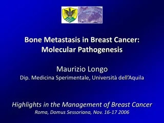 Bone Metastasis in Breast Cancer: Molecular Pathogenesis