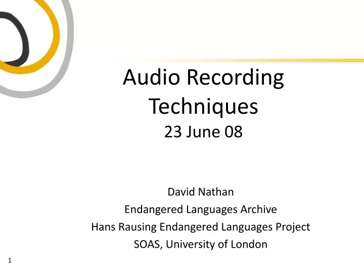 audio recording techniques 23 june 08