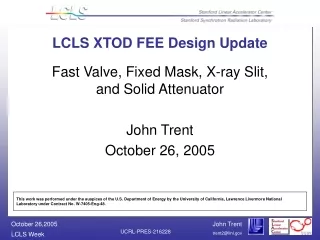 LCLS XTOD FEE Design Update