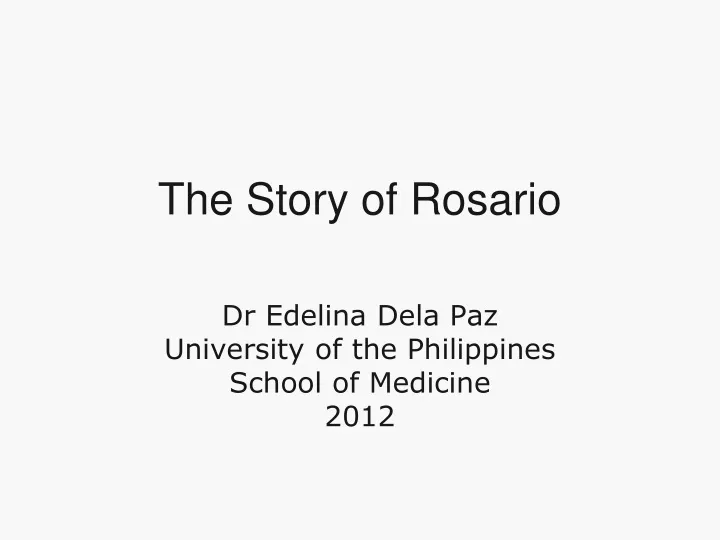 the story of rosario
