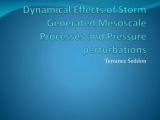 Dynamical Effects of Storm Generated  Mesoscale  Processes and Pressure perturbations