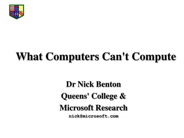 what computers can t compute