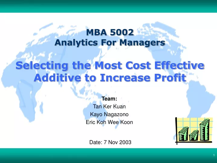mba 5002 analytics for managers selecting the most cost effective additive to increase profit
