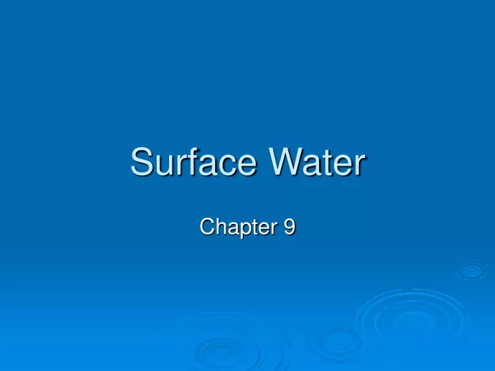 surface water