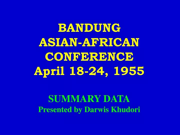 bandung asian african conference april 18 24 1955