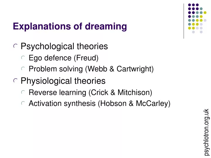 explanations of dreaming