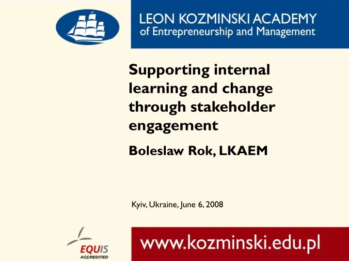 supporting internal learning and change through