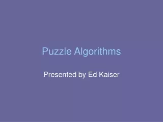 Puzzle Algorithms