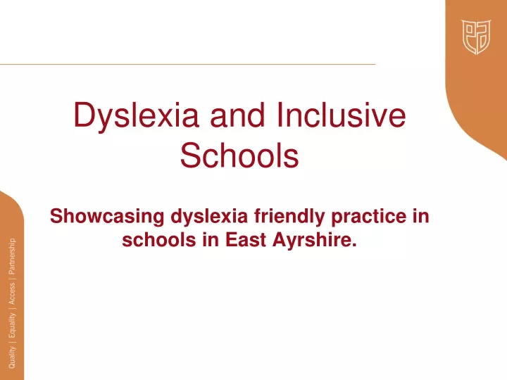 showcasing dyslexia friendly practice in schools in east ayrshire