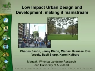Low Impact Urban Design and Development: making it mainstream