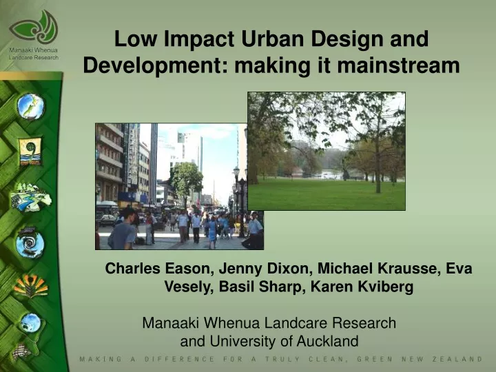 low impact urban design and development making it mainstream