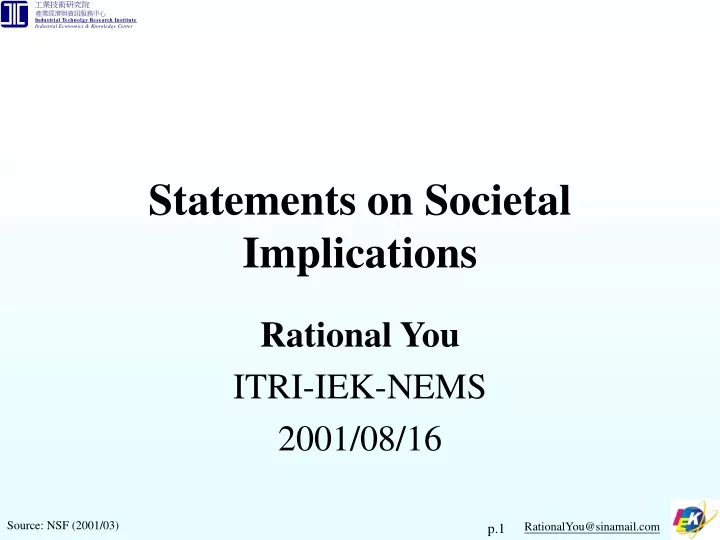 statements on societal implications