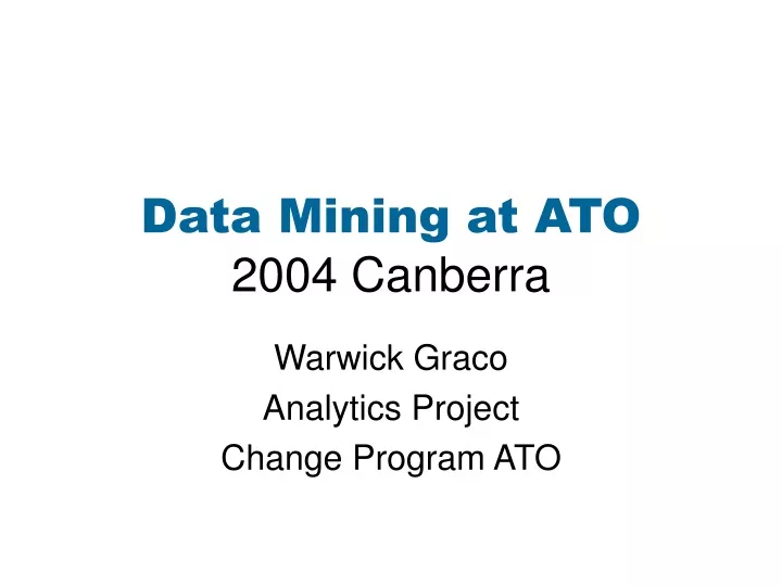data mining at ato 2004 canberra