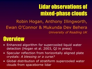 Lidar observations of mixed-phase clouds