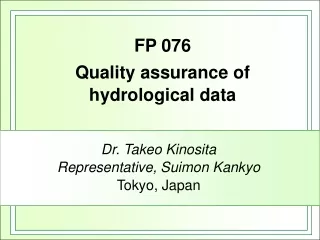 FP 076 Quality assurance of  hydrological data