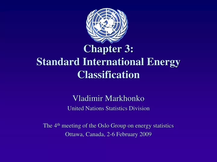 chapter 3 standard international energy classification