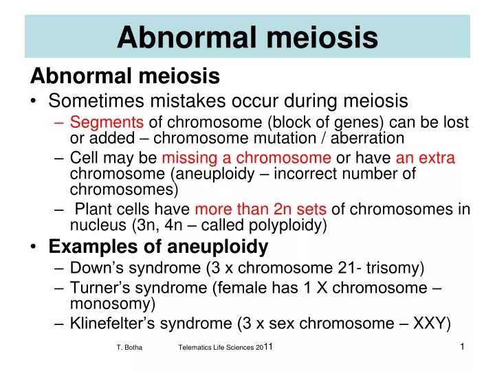 abnormal meiosis