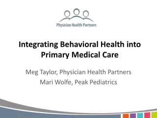 Integrating Behavioral Health into Primary Medical Care