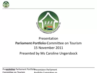 Presentation Parliament Portfolio Committee on Tourism