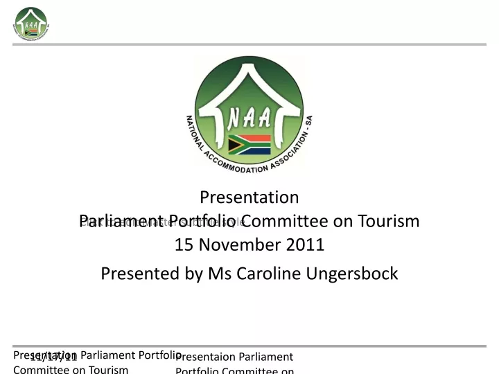 presentation parliament portfolio committee