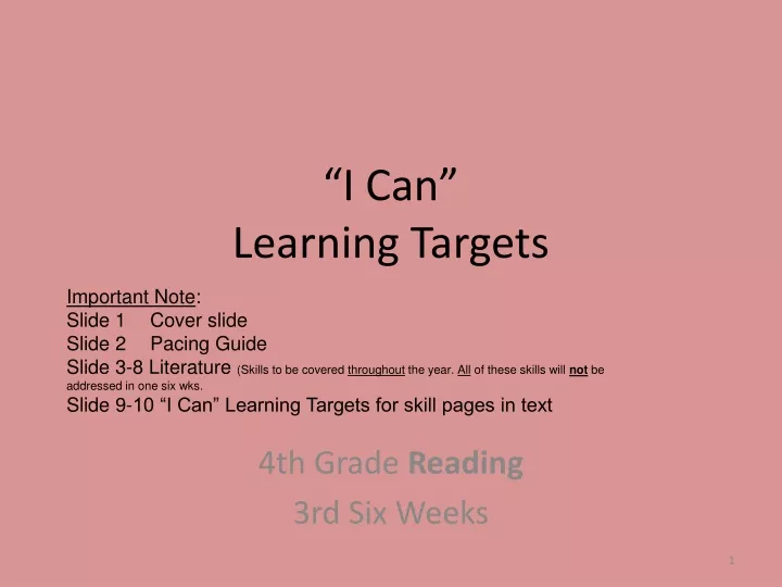 i can learning targets