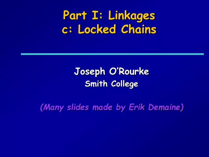 part i linkages c locked chains