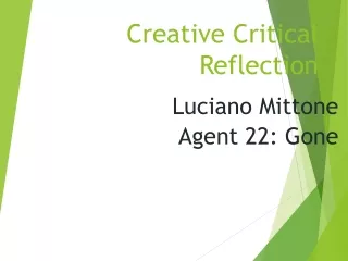 Creative Critical Reflection