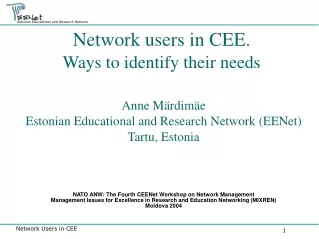 Network users in CEE. Ways to identify their needs