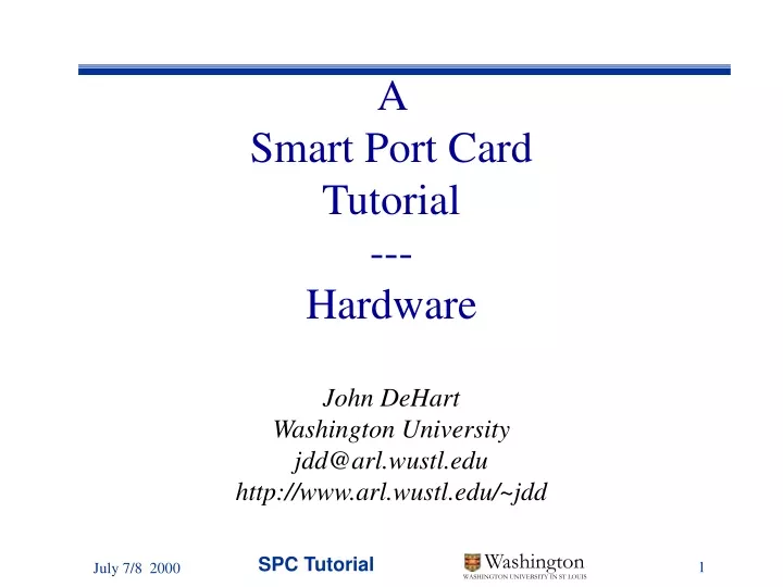 a smart port card tutorial hardware john dehart
