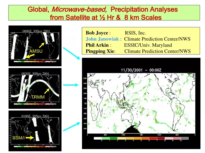 global microwave based precipitation analyses