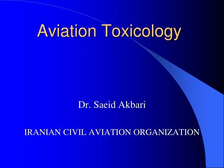aviation toxicology
