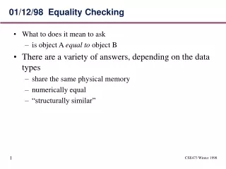 01/12/98  Equality Checking
