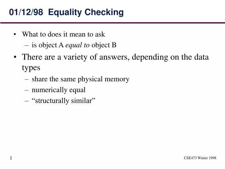 01 12 98 equality checking