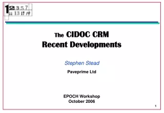 The  CIDOC CRM Recent Developments