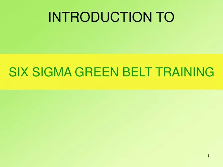 six sigma green belt training