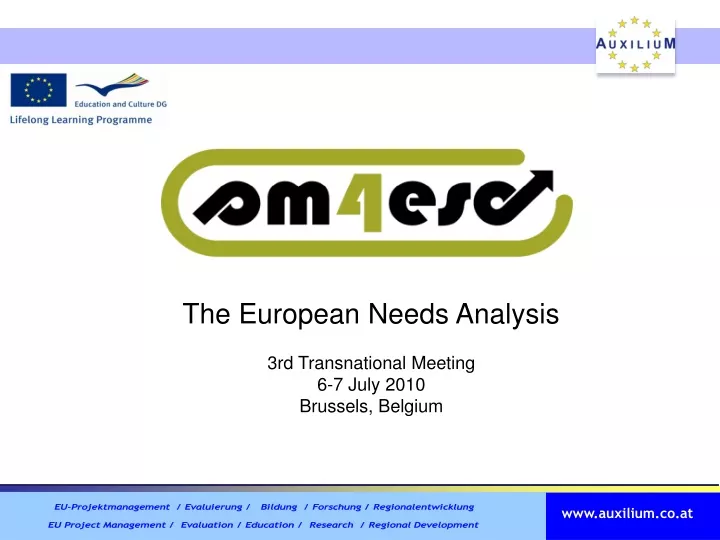 the european needs analysis 3rd transnational