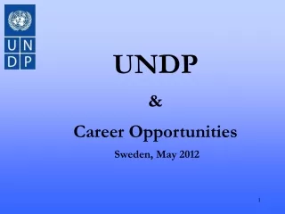 UNDP &amp; Career Opportunities  Sweden, May 2012