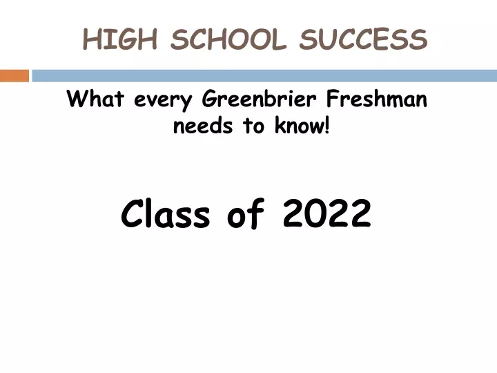 high school success