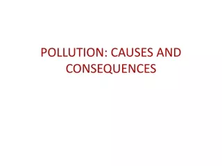 POLLUTION: CAUSES AND CONSEQUENCES