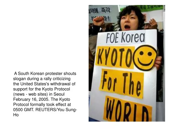 a south korean protester shouts slogan during