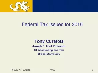 Federal Tax Issues for 2016