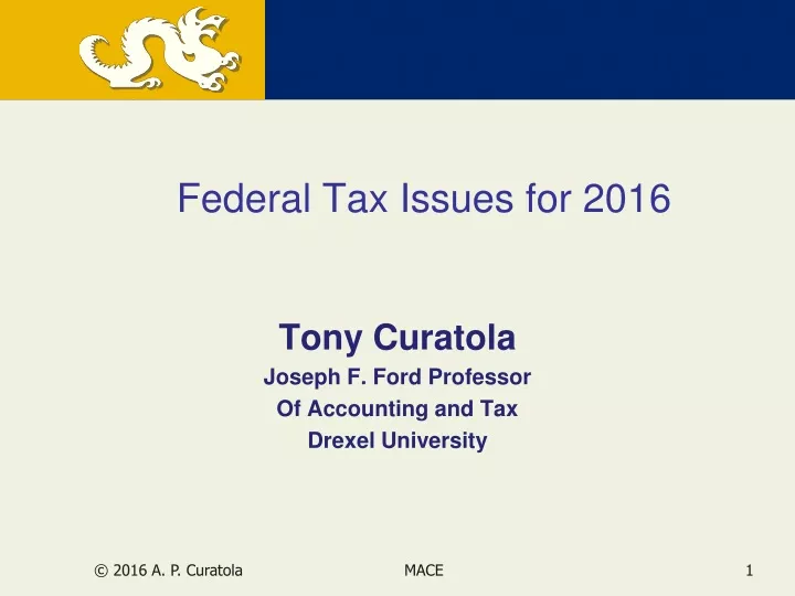 federal tax issues for 2016