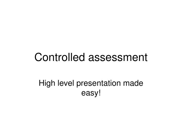 controlled assessment