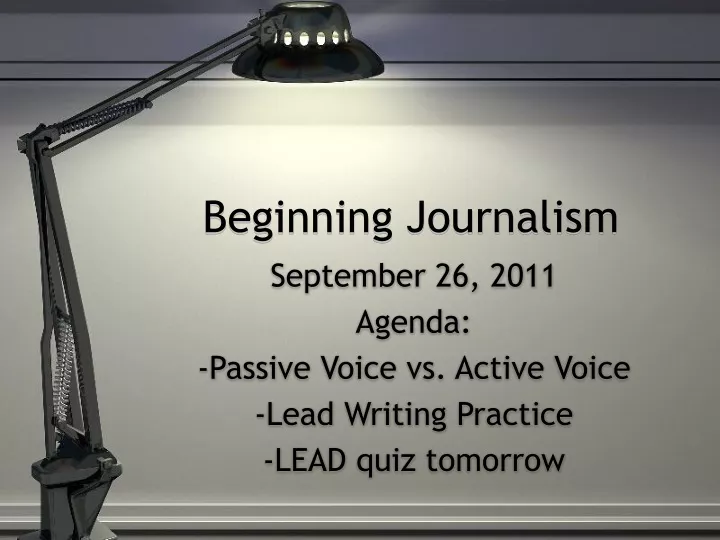 beginning journalism