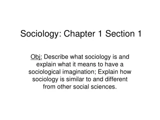 Sociology: Chapter 1 Section 1