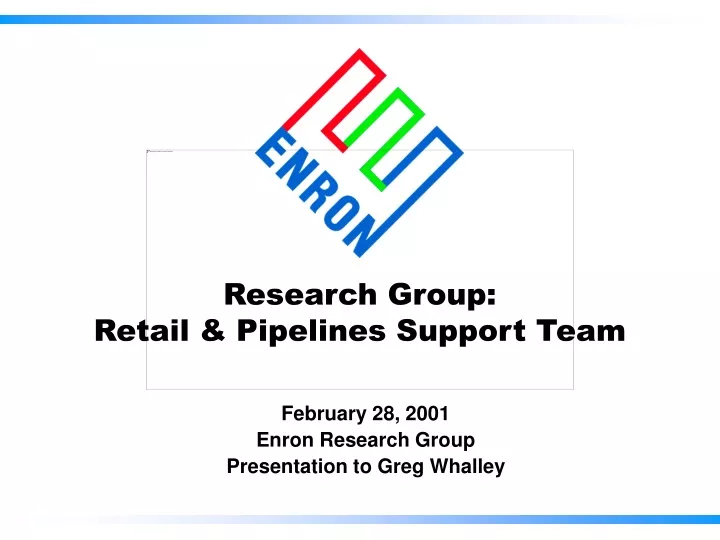 research group retail pipelines support team