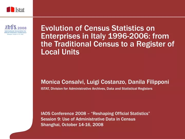 evolution of census statistics on enterprises