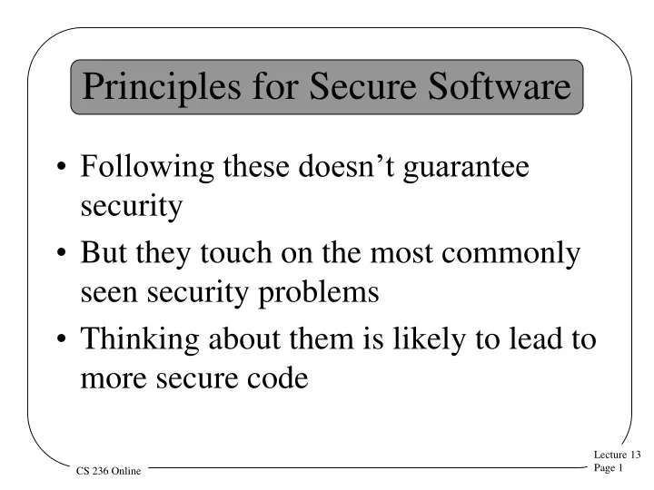 principles for secure software